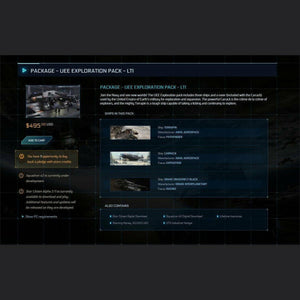UEE Exploration Pack LTI | Space Foundry Marketplace.